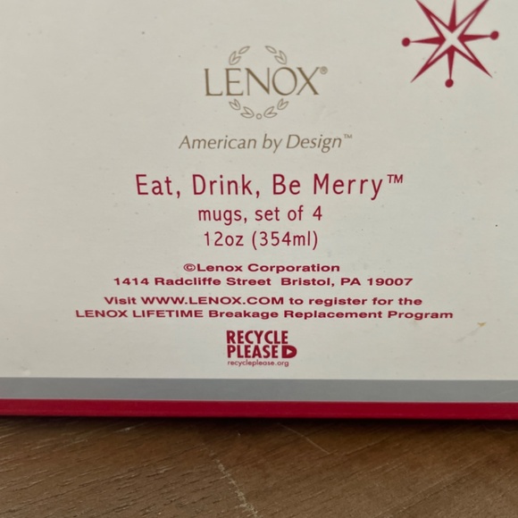 Christmas holiday Lenox mugs set of 4 NWT - Picture 4 of 5